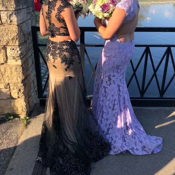 Black and nude prom dress - Picture 2 of 8